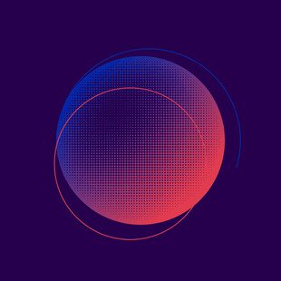 渐变双色球体抽象图案