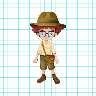 复古装扮的小男孩形象