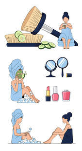 美容护理插图