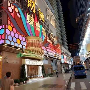 繁华都市商业街夜景