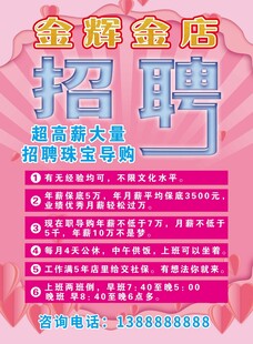 金店招聘海报