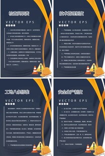 简洁工地安全制度展板四件套