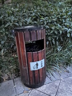 户外木质分类垃圾桶