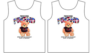 卡通小狗图案背心设计