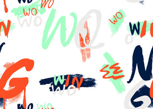 多彩手绘字母图案设计