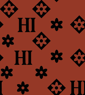 红色底黑色图案装饰纹理