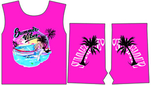 粉色夏日风儿童服装套装