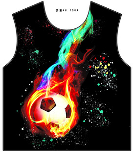火焰足球图案无袖背心