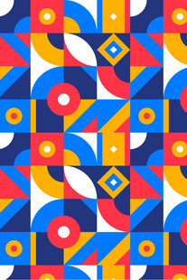 几何抽象多彩图案设计