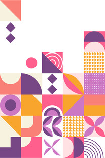 几何抽象多彩图案设计