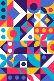 多彩几何抽象图案设计