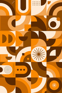 几何抽象橙色图案背景