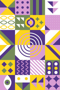 几何抽象图案多彩视觉盛宴