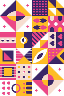 几何多彩抽象图案设计