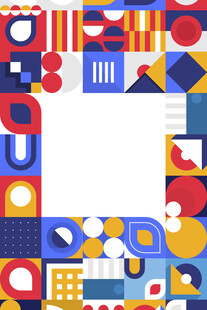 多彩几何图案边框设计