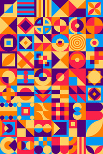 多彩几何图案抽象艺术画面
