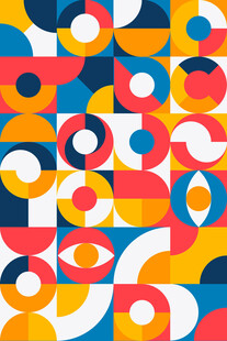 多彩几何图案抽象艺术画面