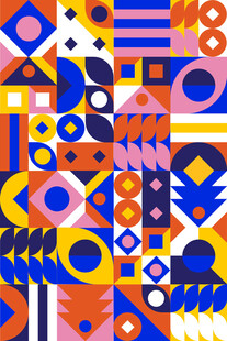 多彩几何抽象图案设计