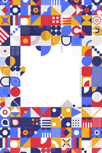 多彩几何图案装饰背景图