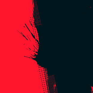 红色背景下的神秘轮廓