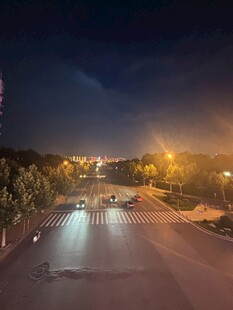 夜晚城市道路夜景风光