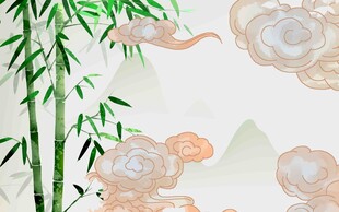 水墨竹云图