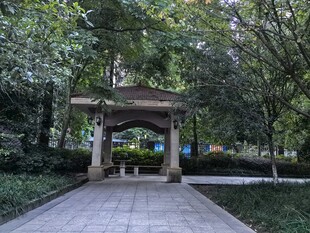 公园中的古朴凉亭