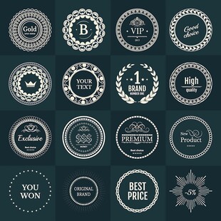 复古风格徽章标志设计元素