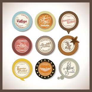 复古风格精美装饰标签