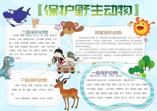 爱护动物手抄报