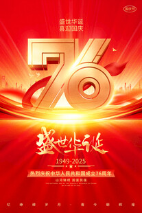 76周年盛世华诞庆典海报