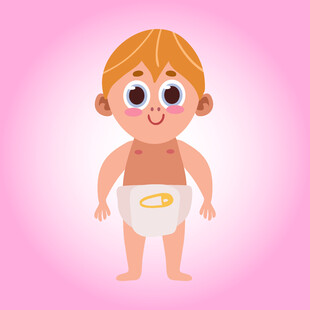 可爱光膀婴儿形象