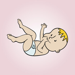 可爱婴儿躺卧姿态图