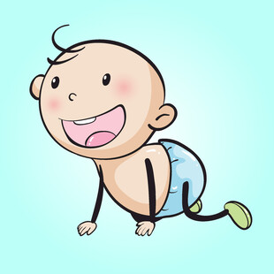 爬行的快乐宝宝