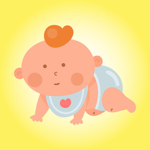 可爱爬行婴儿插画