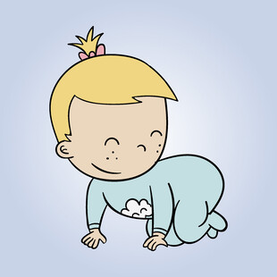 爬行的可爱宝宝