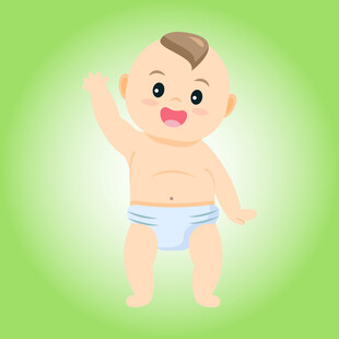 可爱婴儿挥手示意