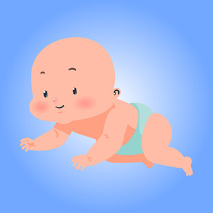 可爱爬行婴儿