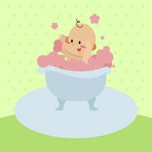 可爱宝宝快乐泡澡