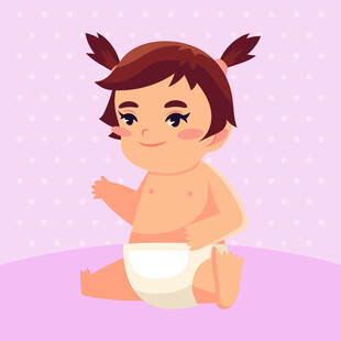 可爱坐地小婴儿