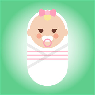 裹襁褓的可爱皱眉小婴儿