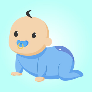 趴着的可爱婴儿