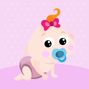 可爱戴蝴蝶结的婴儿