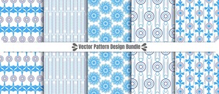 蓝白几何图案素材集合