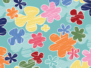多彩手绘花朵图案背景