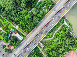 航拍福州金山立交桥