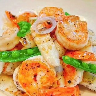 荷兰豆山药虾仁