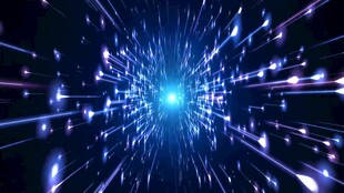 蓝色炫光科技感光束背景