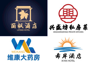 知名药店品牌标识展示