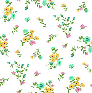 清新花卉图案无缝背景